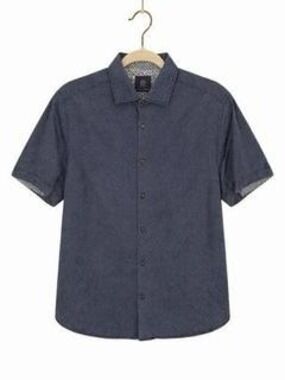 Ricky Singh Short Sleeve Button Down L Blue